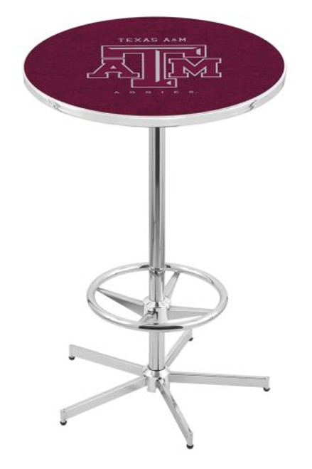 Texas A&M University L216 Pub Table w/ Chrome Base Image 1