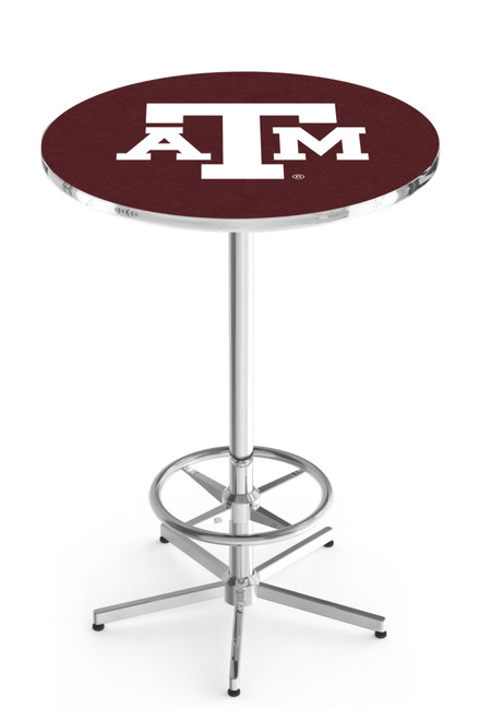 Texas A&M University L216 Pub Table w/ Chrome Base Texas A&M University L216 Pub Table w/ Chrome Base