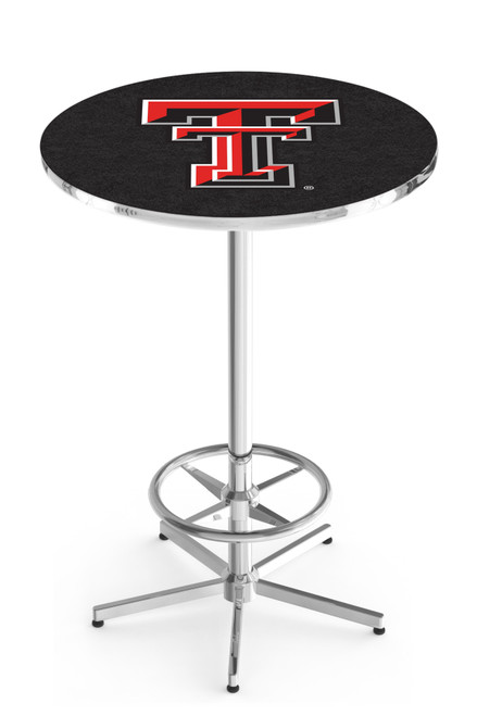 Texas Tech University L216 Pub Table w/ Chrome Base Texas Tech University L216 Pub Table w/ Chrome Base