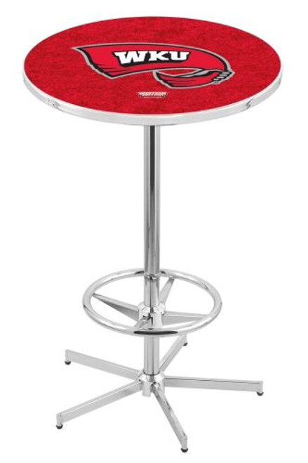 Western Kentucky University L216 Pub Table w/ Chrome Base Image 1