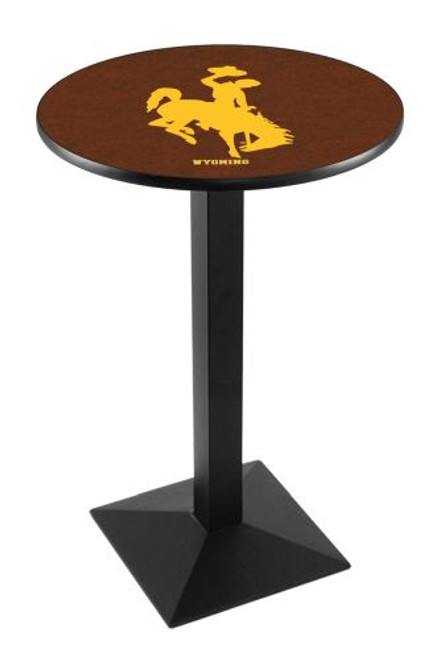 University of Wyoming L217 Pub Table w/ Black Base Image 1