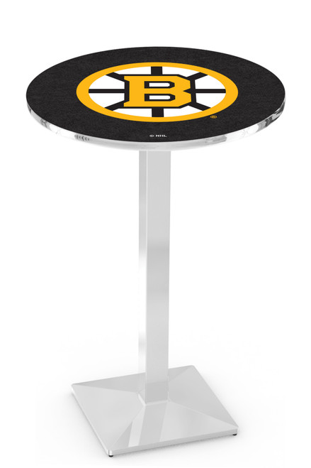 Boston Bruins L217 Pub Table w/ Chrome Base