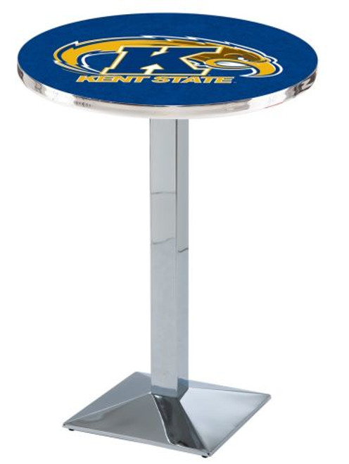 Kent State University L217 Pub Table w/ Chrome Base Image 1