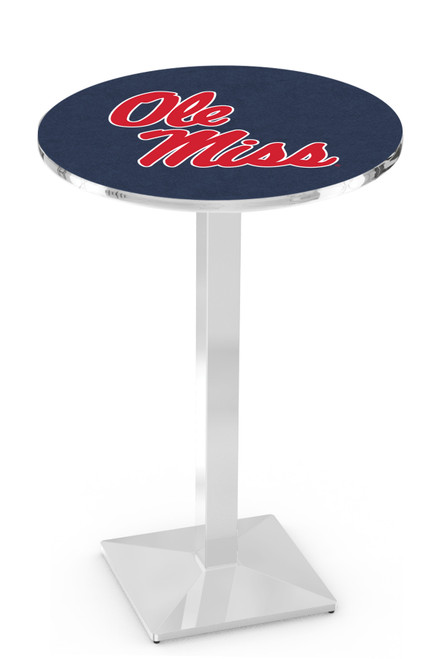 University of Mississippi L217 Pub Table w/ Chrome Base University of Mississippi L217 Pub Table w/ Chrome Base