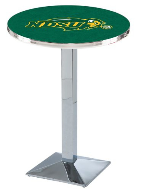 North Dakota State L217 Pub Table "Green Top" w/ Chrome Base Image 1