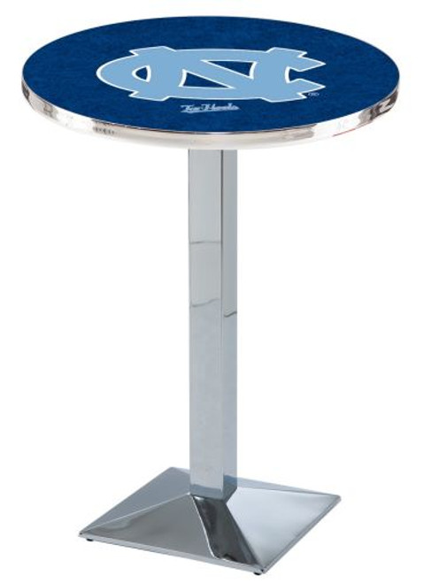 University of North Carolina L217 Pub Table w/ Chrome Base Image 1