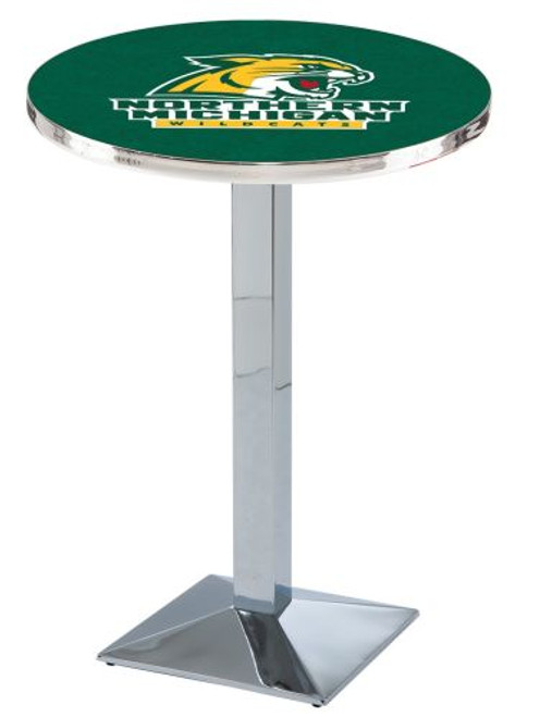 Northern Michigan University L217 Pub Table w/ Chrome Base Image 1