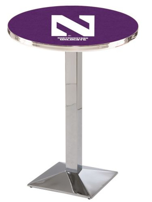 Northwestern University L217 Pub Table w/ Chrome Base Image 1