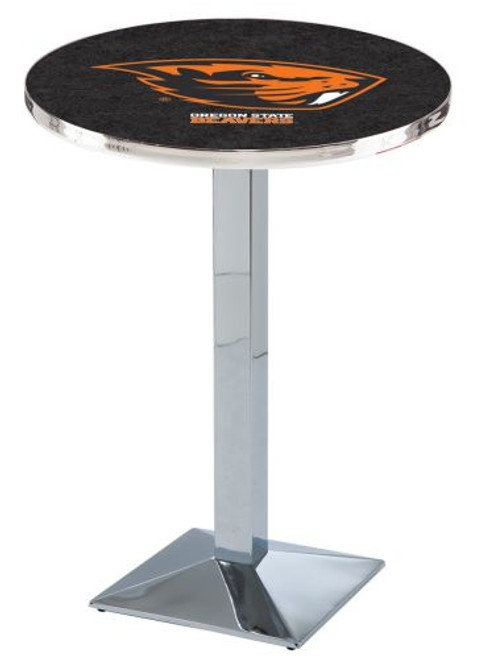 Oregon State University L217 Pub Table w/ Chrome Base Image 1