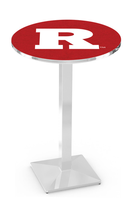Rutgers University L217 Pub Table w/ Chrome Base