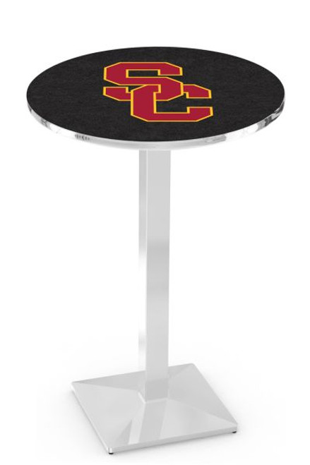 University of Southern California L217 Pub Table w/ Chrome Base Image 1