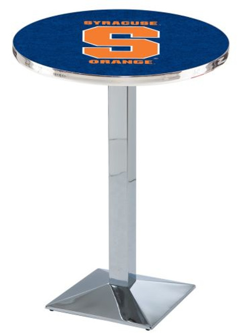 Syracuse University L217 Pub Table w/ Chrome Base Image 1