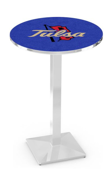 University of Tulsa L217 Pub Table w/ Chrome Base Image 1