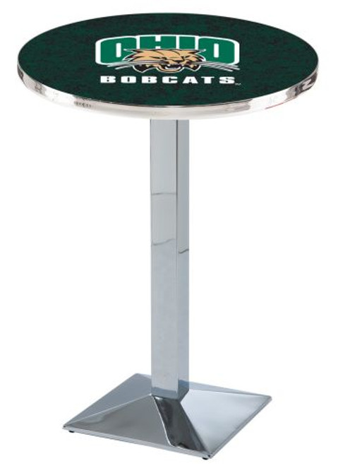 Ohio University L217 Pub Table w/ Chrome Base Image 1