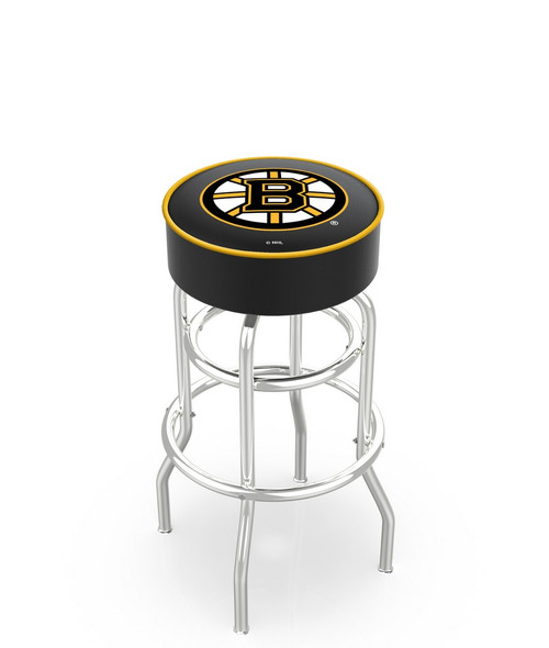 Boston Bruins L7C1 Chrome Bar Stool w/ Swivel Seat Image 1