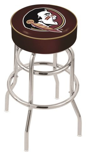 Florida State Seminoles Head L7C1 Chrome Bar Stool w/ Swivel Seat Image 1