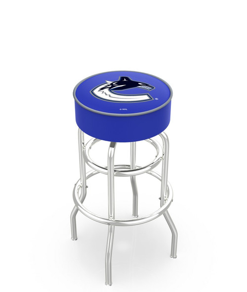 Vancouver Canucks L7C1 Chrome Bar Stool w/ Swivel Seat Image 1