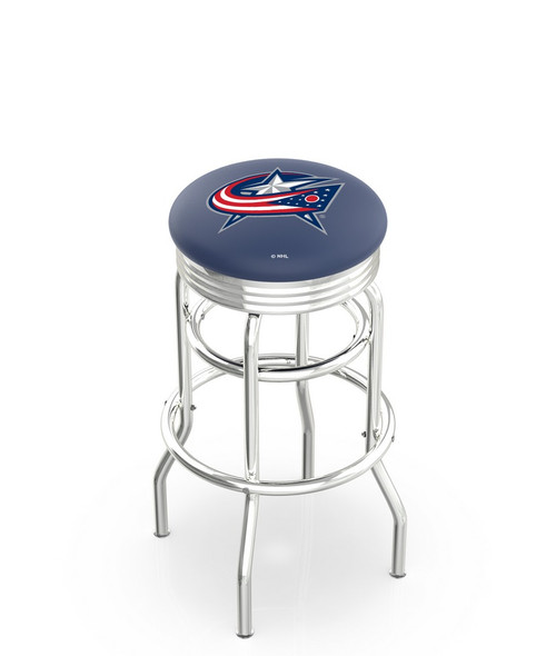 Columbus Bar Stool w/ Blue Jackets Logo Swivel Seat - L7C3C Image 1