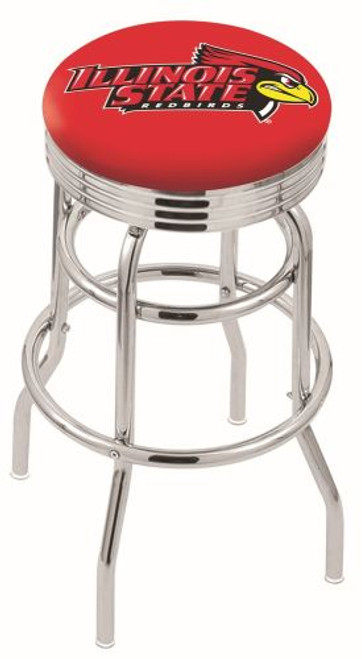 Illinois State Bar Stool w/ Redbirds Logo Swivel Seat - L7C3C Image 1