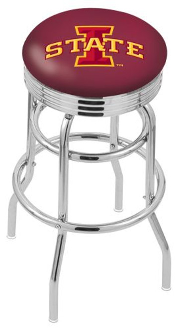 Iowa State Bar Stool w/ Cyclones Logo Swivel Seat - L7C3C Image 1