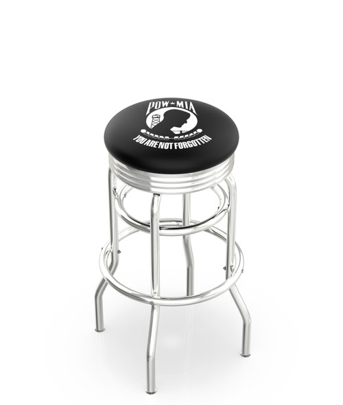 POW-MIA Bar Stool w/ Military Logo Swivel Seat - L7C3C