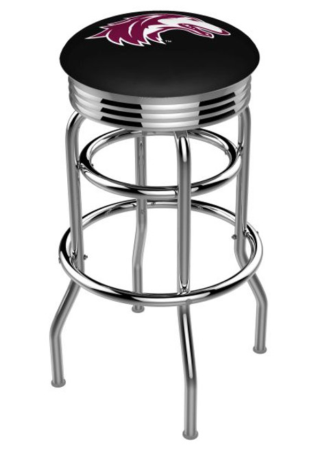 Southern Illinois Bar Stool w/ Salukis Logo Swivel Seat - L7C3C Image 1