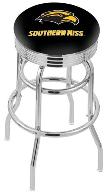 Southern Miss Bar Stool w/ Golden Eagles Logo Swivel Seat - L7C3C Image 1