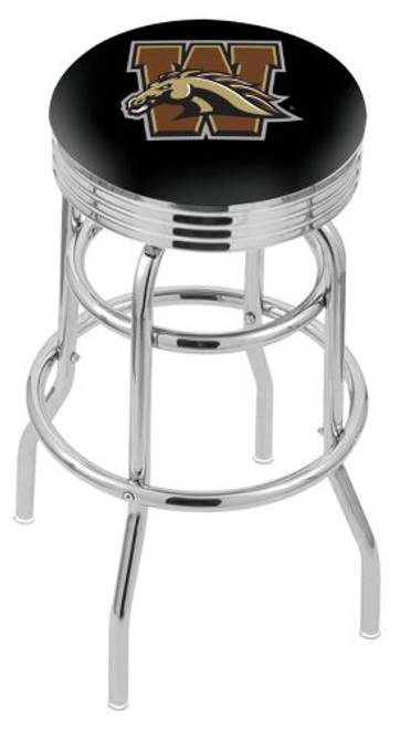 Western Michigan Bar Stool w/ Broncos Logo Swivel Seat - L7C3C Image 1