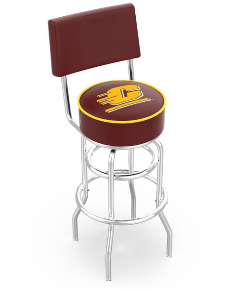 Central Michigan Bar Stool w/ Chippewas Logo Swivel Seat - L7C4 Image 1