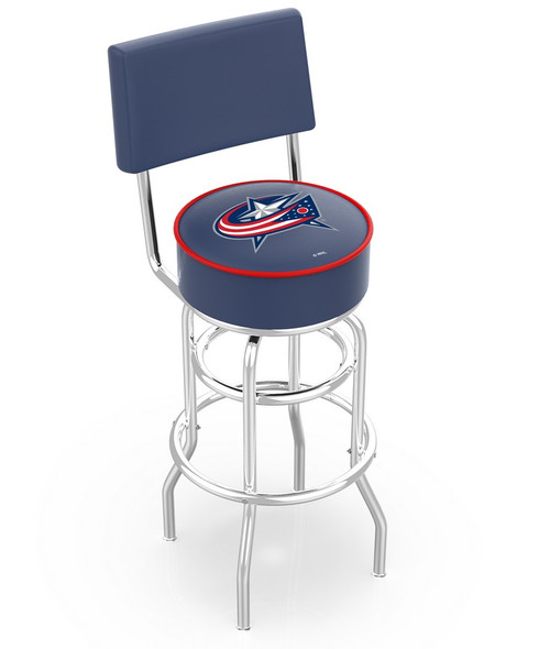 Columbus Bar Stool w/ Blue Jackets Logo Swivel Seat - L7C4 Image 1