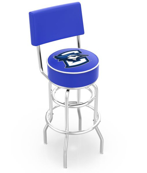 Creighton Bar Stool w/ Bluejays Logo Swivel Seat - L7C4 Image 1