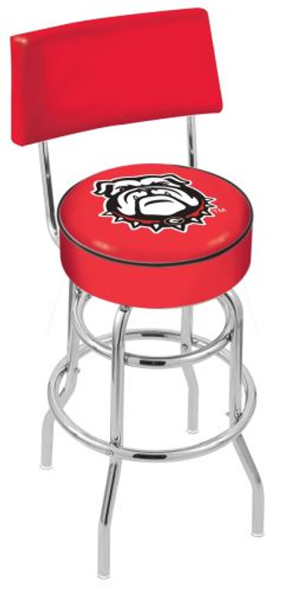 Georgia Bar Stool w/ Bulldogs Logo Swivel Seat - L7C4 Image 1