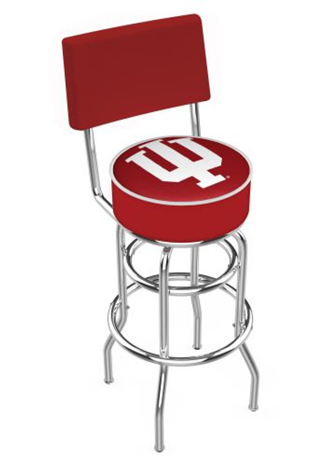 Indiana Bar Stool w/ Hoosiers Logo Swivel Seat - L7C4 Image 1