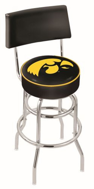 Iowa Bar Stool w/ Hawkeyes Logo Swivel Seat - L7C4 Image 1