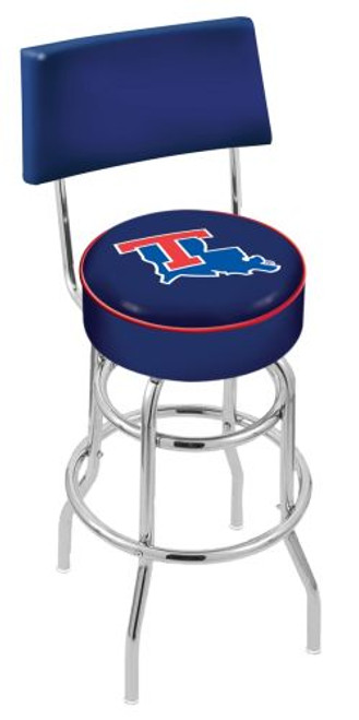 Louisiana Tech Bar Stool w/ Bulldogs Logo Swivel Seat - L7C4 Image 1