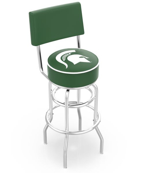 Michigan State Bar Stool w/ Spartans Logo Swivel Seat - L7C4 Image 1