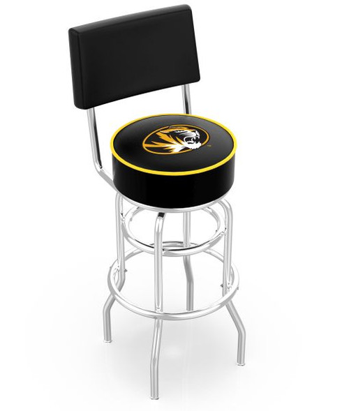 Missouri Bar Stool w/ Tigers Logo Swivel Seat - L7C4 Image 1