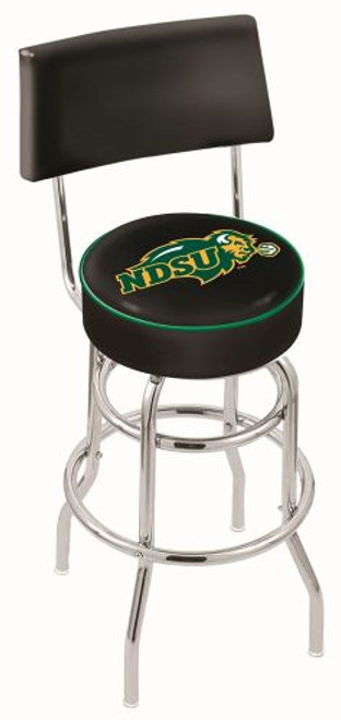 North Dakota State Bar Stool w/ Bison 'Black' Logo Swivel Seat - L7C4 Image 1