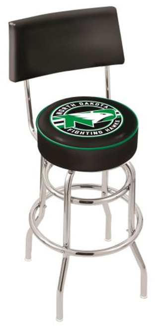 North Dakota Bar Stool w/ Fighting Hawks Logo Swivel Seat - L7C4 Image 1