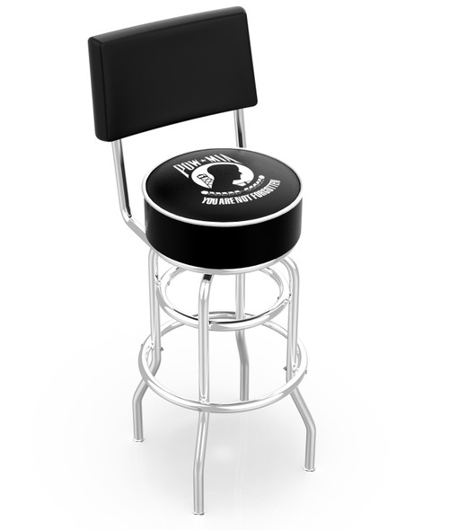 POW-MIA Bar Stool w/ Military Logo Swivel Seat - L7C4