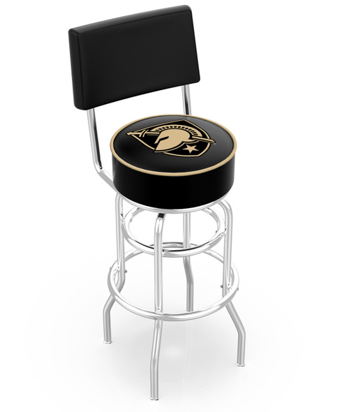 Military Academy Bar Stool w/ Military Logo Swivel Seat - L7C4