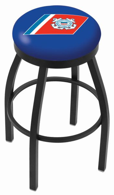 US Coast Guard Bar Stool w/ Military Logo Swivel Seat - L8B2B Image 1