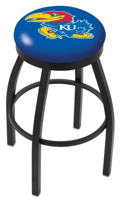 Kansas Bar Stool w/ Jayhawks Logo Swivel Seat - L8B2B Image 1