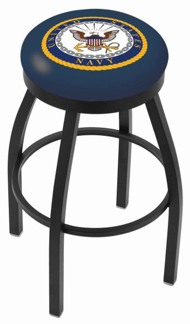 US Navy Bar Stool w/ Military Logo Swivel Seat - L8B2B Image 1