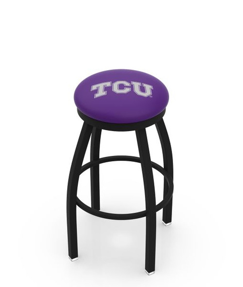 Texas Christian Bar Stool w/ Horned Frogs Logo Swivel Seat - L8B2B Image 1