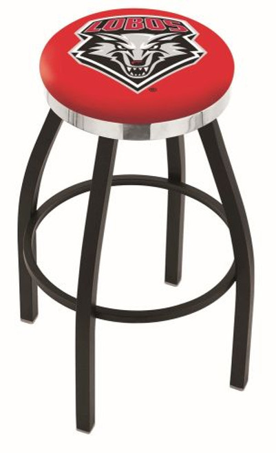 New Mexico Bar Stool w/ Lobos Logo Swivel Seat - L8B2C Image 1