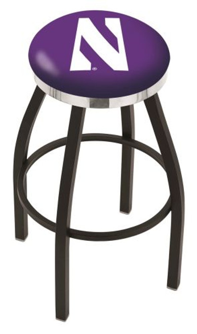 Northwestern Bar Stool w/ Wildcats Logo Swivel Seat - L8B2C Image 1