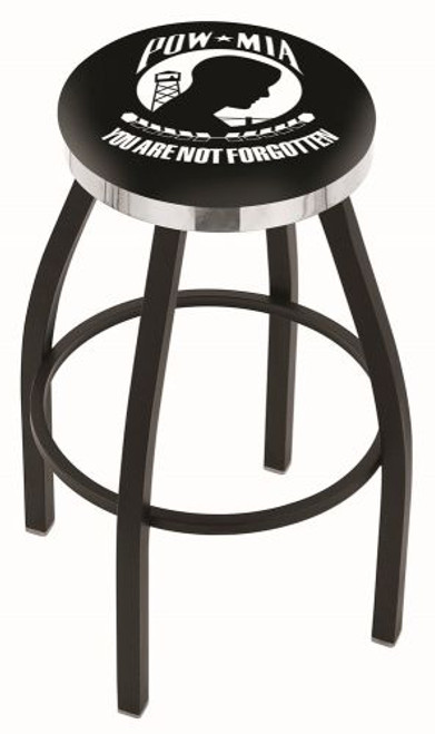 POW-MIA Bar Stool w/ Military Logo Swivel Seat - L8B2C Image 1