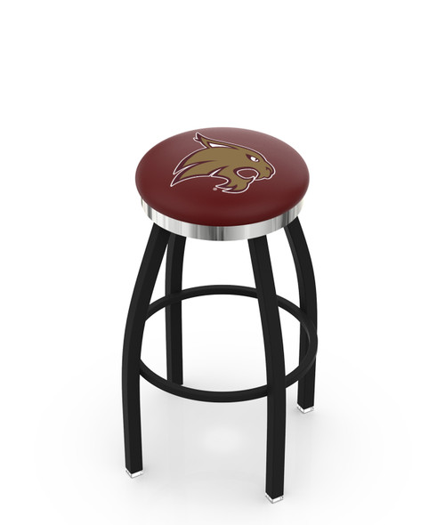Texas State Bar Stool w/ Bobcats Logo Swivel Seat - L8B2C