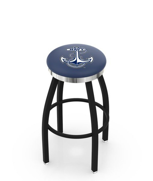 Naval Academy Bar Stool w/ Military Logo Swivel Seat - L8B2C Image 1